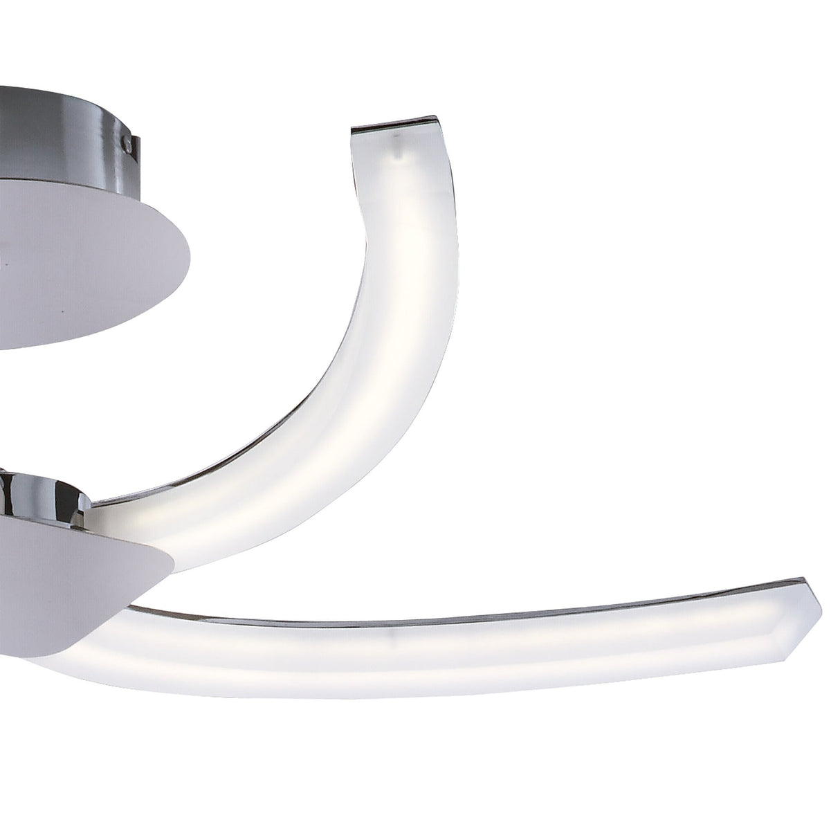 Sleek Modern Semi-Flush LED Light in Chrome and Frosted Acrylic, 20W, 3000K, 2000lm, 3-Year Warranty