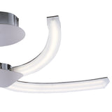 Sleek Modern Semi-Flush LED Light in Chrome and Frosted Acrylic, 20W, 3000K, 2000lm, 3-Year Warranty