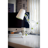 Looker Adjustable Table Lamp, Matt White & Green Design by Santiago Sevillano Sebastia