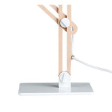 Sleek Luminance Table Lamp: Adjustable Modern Design in Matt White and Beech