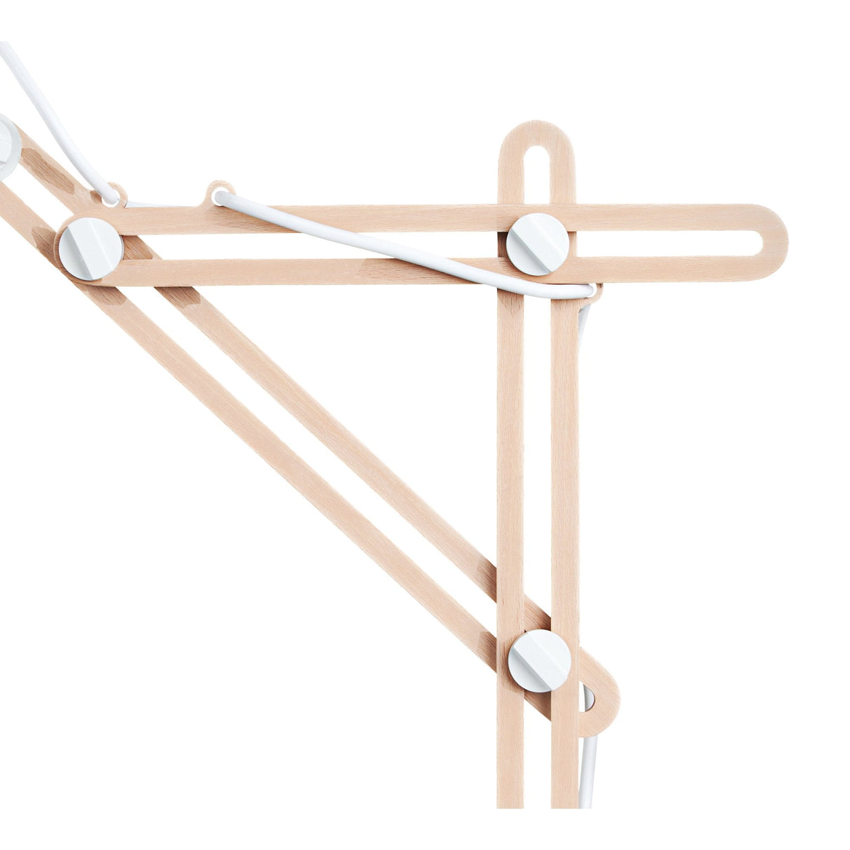 Sleek Luminance Table Lamp: Adjustable Modern Design in Matt White and Beech