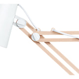 Sleek Luminance Table Lamp: Adjustable Modern Design in Matt White and Beech
