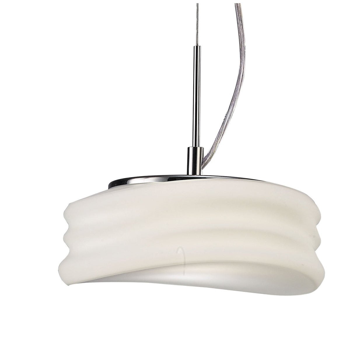 Mediterraneo Small Pendant Light, Polished Chrome & Frosted White Glass, 2-Light GU10