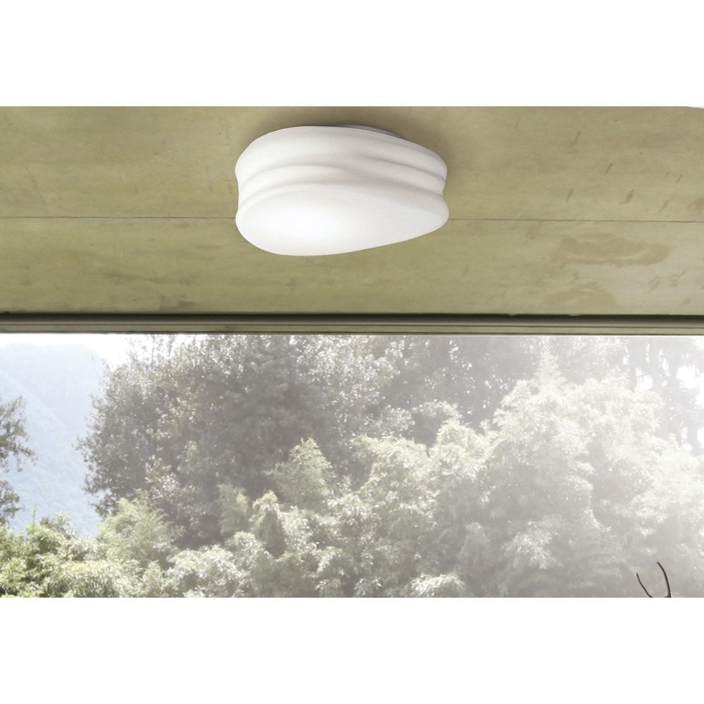 Mediterraneo Frosted White Glass Ceiling/Wall Light - Small, 2 Light GU10