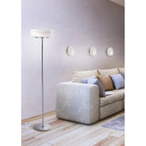 Mediterraneo 2-Light Floor Lamp, Polished Chrome & Frosted White Glass