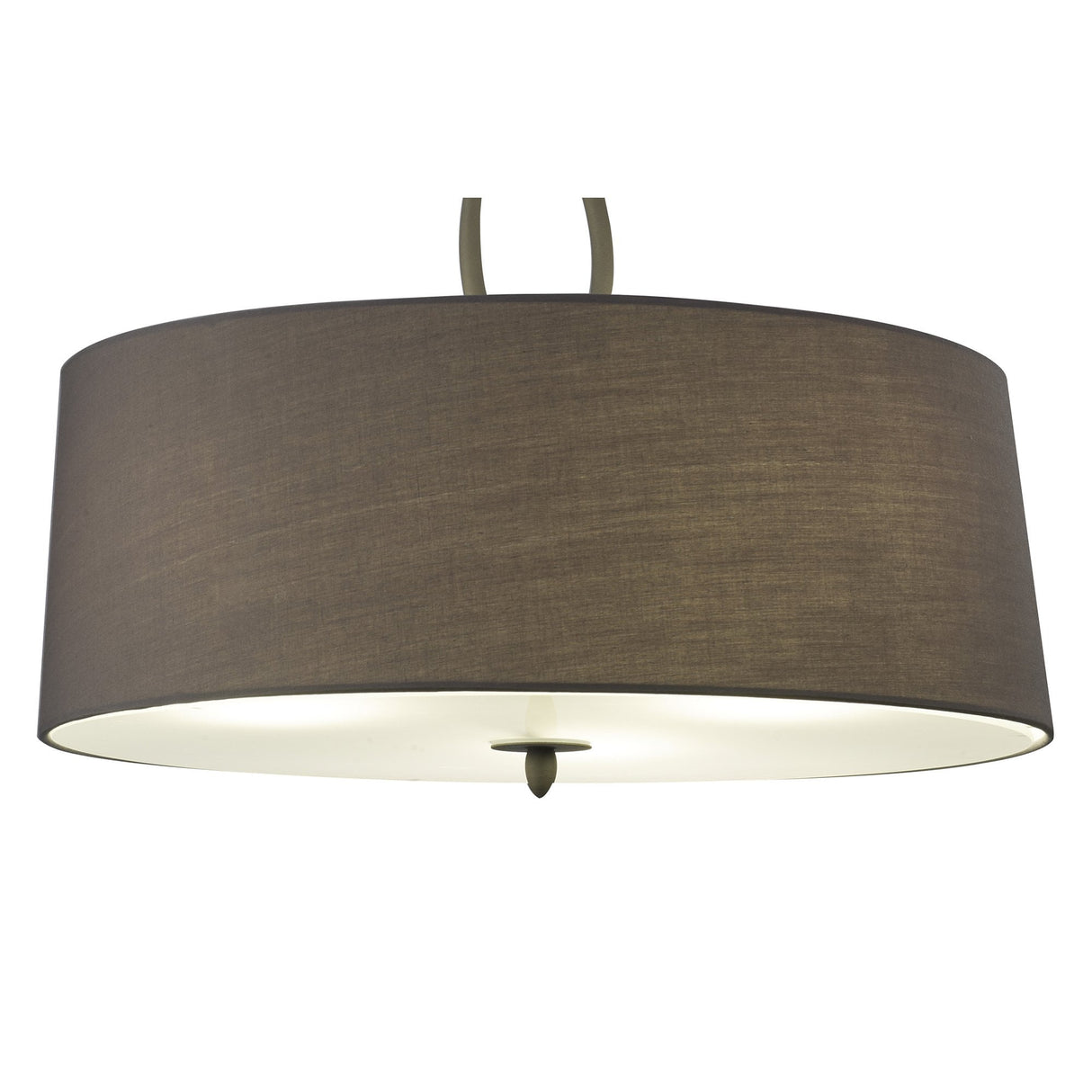 Lua 3-Light Ash Grey Pendant with Elegant Fabric Shade
