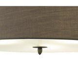 Lua 3-Light Ash Grey Pendant with Elegant Fabric Shade