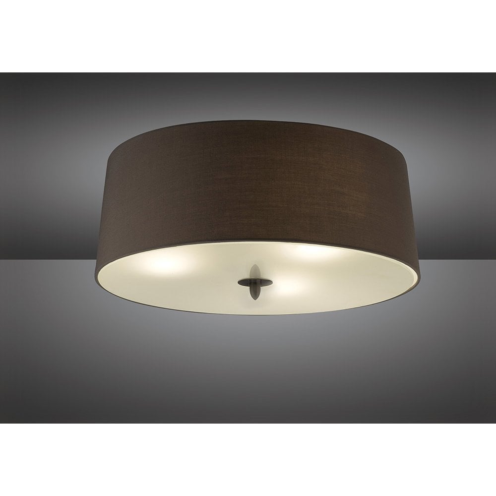 Ash Grey Elegance: Lua Ceiling 3-Light Fixture with Matching Shade