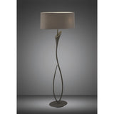 Lua Floor Lamp with Dual Light E27, Elegant Ash Grey Finish and Matching Shade