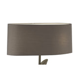 Lua Floor Lamp with Dual Light E27, Elegant Ash Grey Finish and Matching Shade