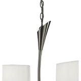 Elegant Satin Nickel Dual-Arm Pendant Light with White Shades