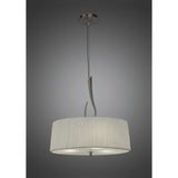 Elegant Lua Trio Pendant Light in Satin Nickel with White Shade