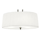 Elegant Lua Trio Pendant Light in Satin Nickel with White Shade