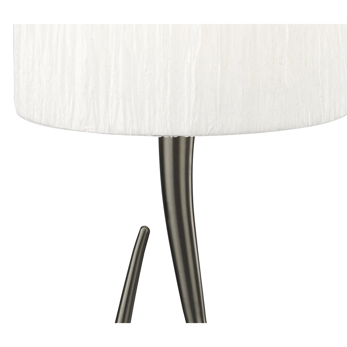 Elegant Satin Nickel Lua Lamp with White Pleated Shade