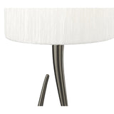 Elegant Satin Nickel Lua Lamp with White Pleated Shade