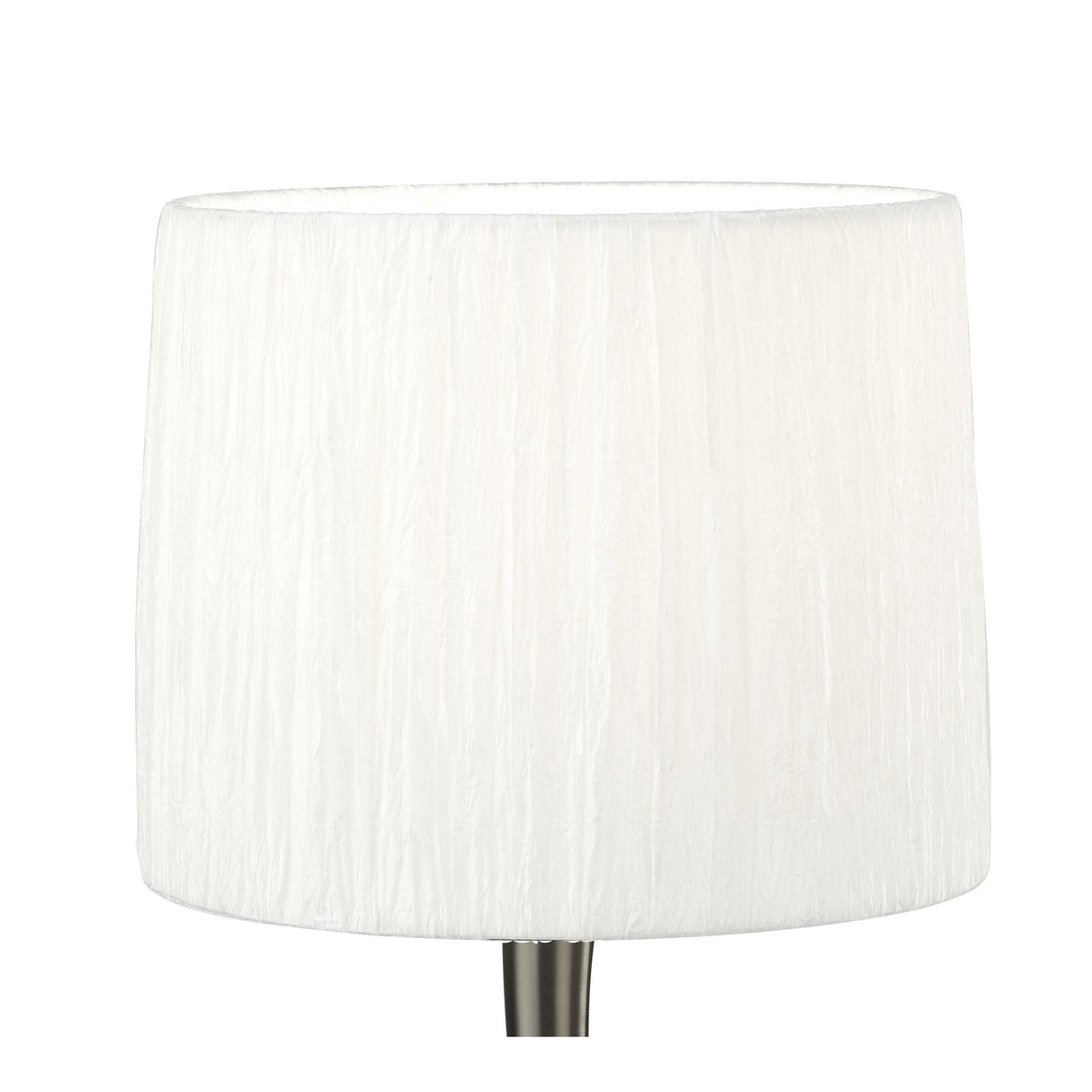 Elegant Satin Nickel Lua Lamp with White Pleated Shade