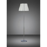 Elegant Trio Illumination Floor Lamp in Gloss White and Polished Chrome