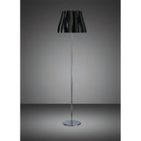 Elegant Trio Light Floor Lamp in Gloss Black and Polished Chrome