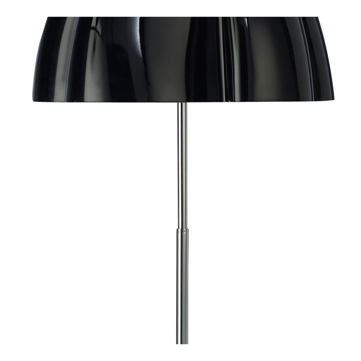 Elegant Trio Light Floor Lamp in Gloss Black and Polished Chrome