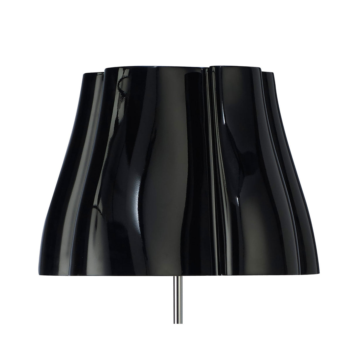Elegant Trio Light Floor Lamp in Gloss Black and Polished Chrome