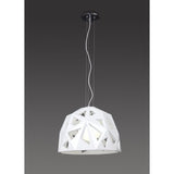 Facette Pendant Light with Gloss White and Polished Chrome Finish