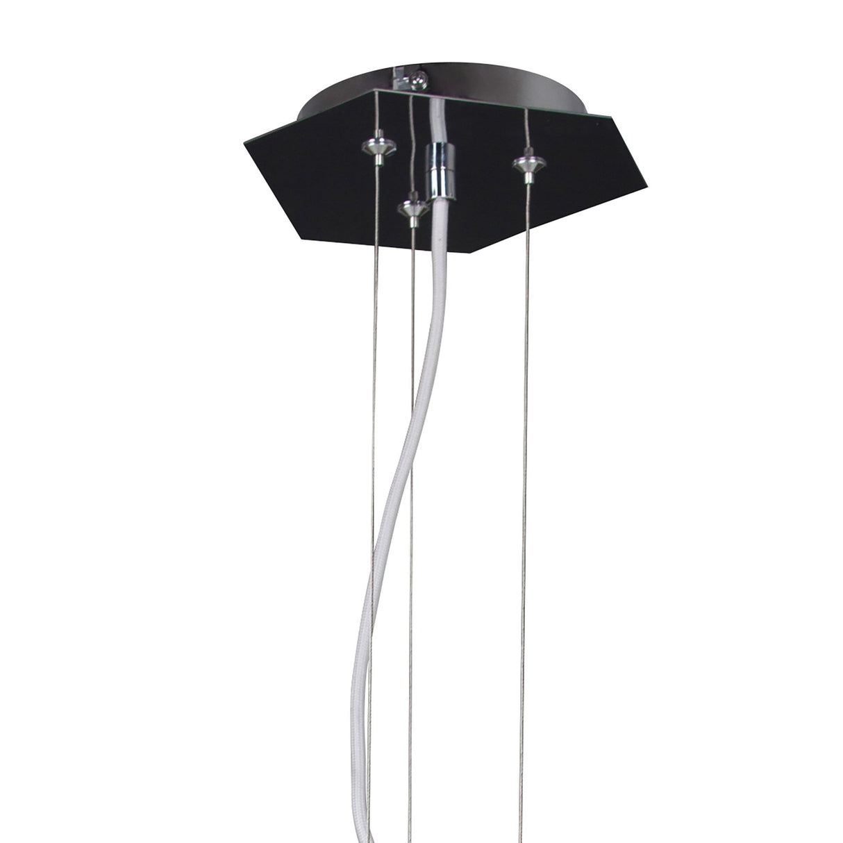 Facette Pendant Light with Gloss White and Polished Chrome Finish