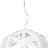 Facette Pendant Light with Gloss White and Polished Chrome Finish