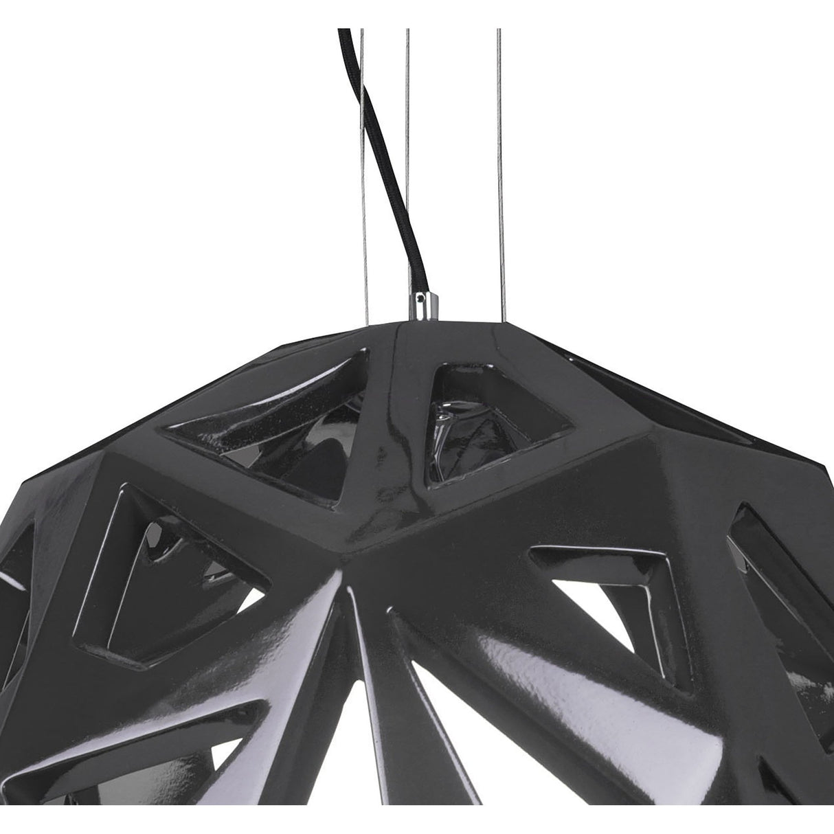 Santiago Sevillano's Facette Pendant Light: Gloss Black & Polished Chrome Elegance
