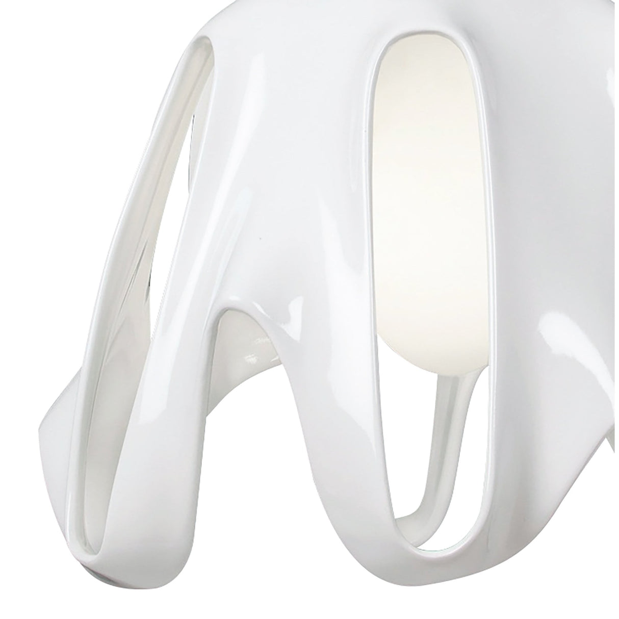 Phantom Pendant Light, Gloss White with Frosted Glass and Polished Chrome Accents