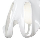 Phantom Pendant Light, Gloss White with Frosted Glass and Polished Chrome Accents