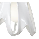 Phantom Pendant Light, Gloss White with Frosted Glass and Polished Chrome Accents