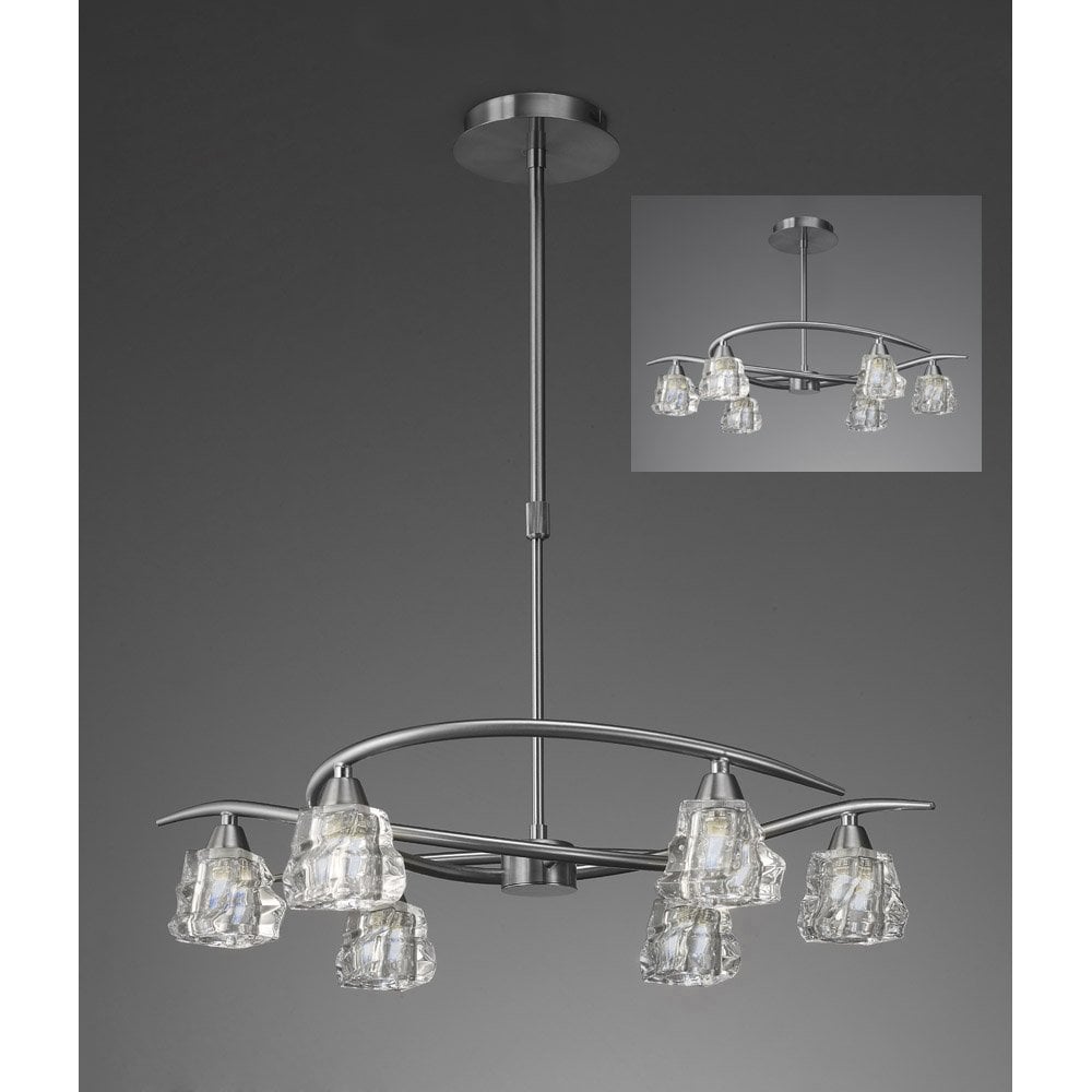 Santiago Sevillano Iku Telescopic Convertible Light Fixture in Satin Nickel