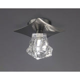 Iku Ceiling Light with Clear Glass Shade, Satin Nickel Finish