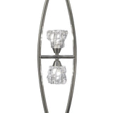 Iku 4-Light G9 Satin Nickel Floor Lamp with Clear Ice-Glacier Glass Shades