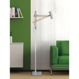 Elegant Matt White Beech Looker Floor Lamp with Adjustable Joints