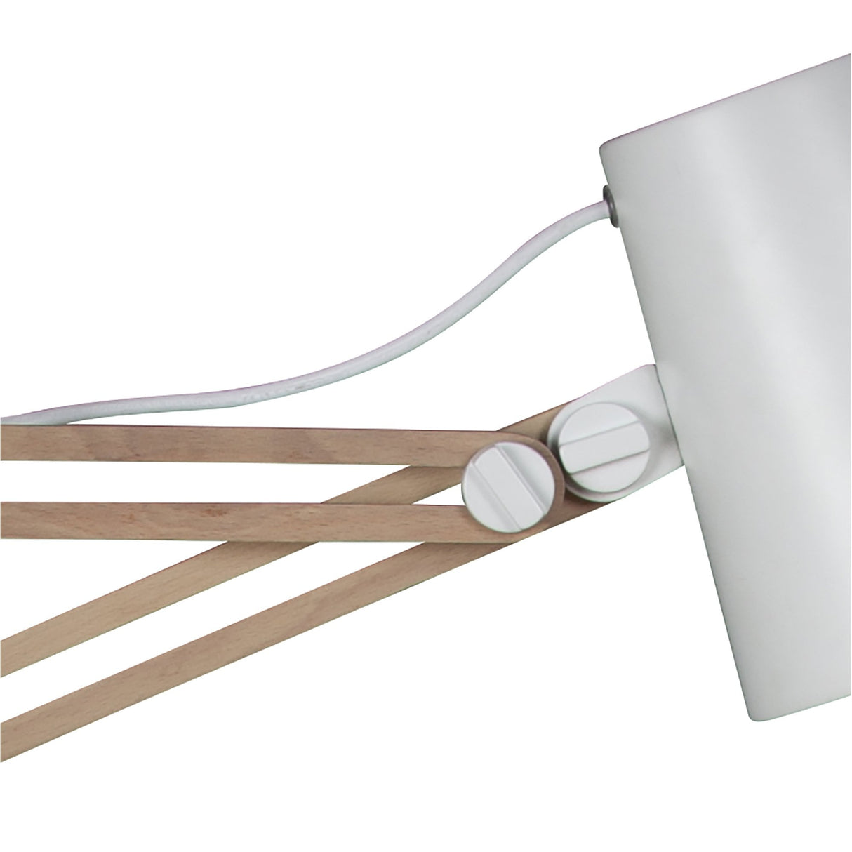 Elegant Matt White Beech Looker Floor Lamp with Adjustable Joints