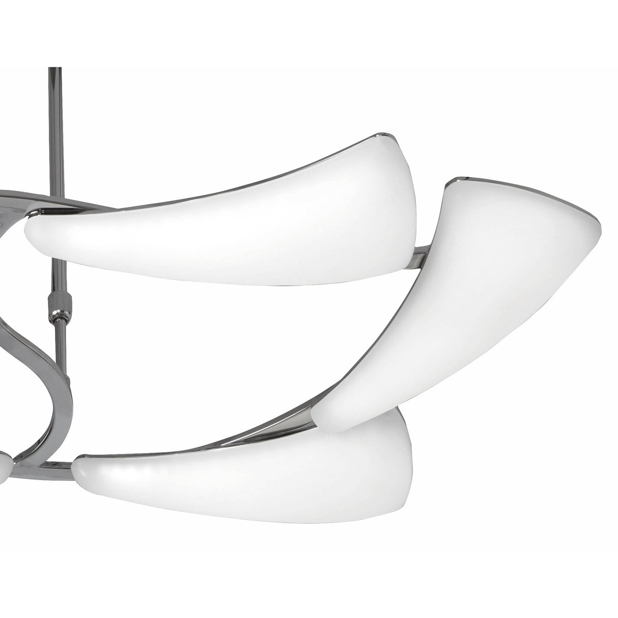Mistral Telescopic 36W LED Rectangular Chandelier in Polished Chrome/Frosted Acrylic with 3000K Warm Light and 3-Year Warranty