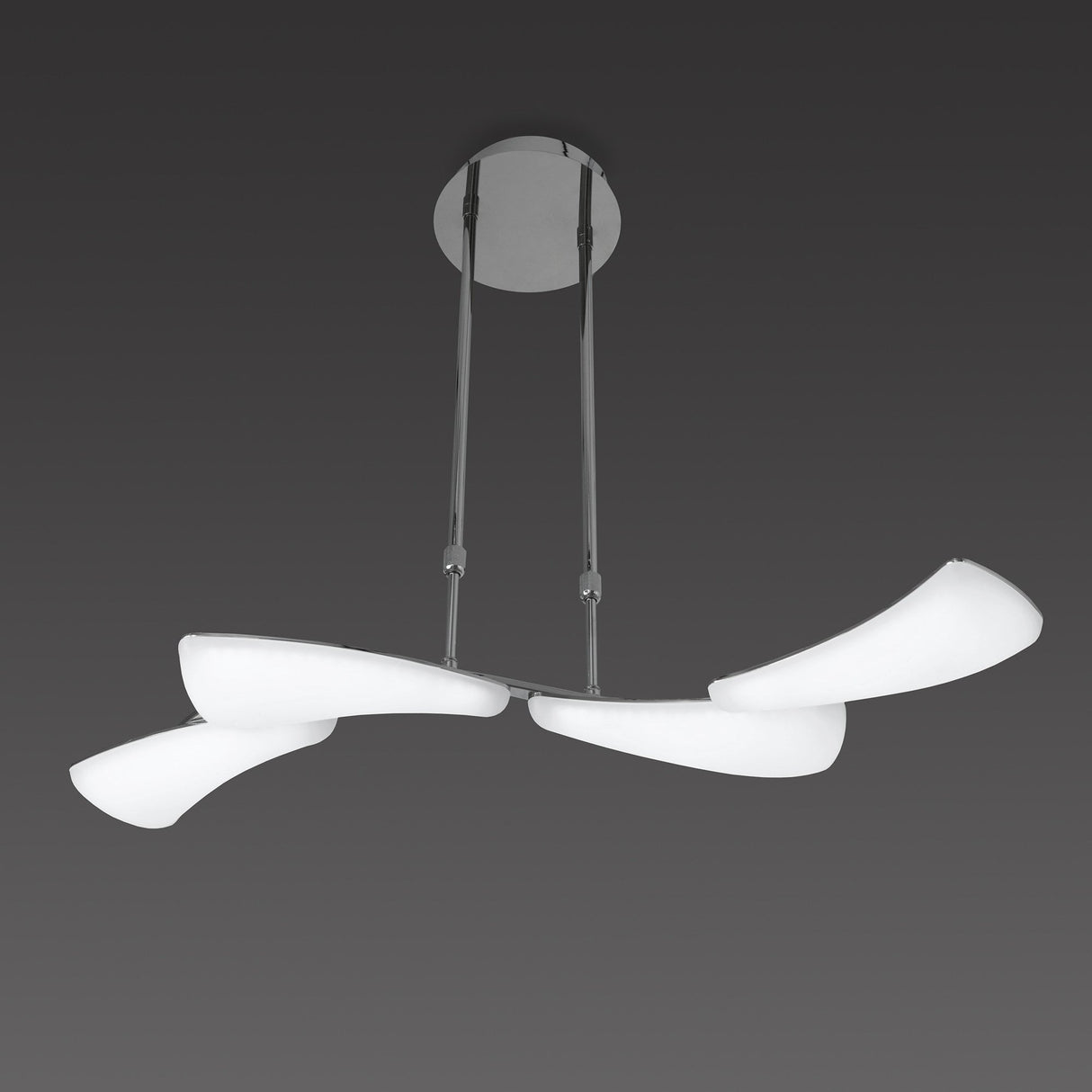 Mistral Telescopic 24W LED Light Fixture in Polished Chrome with Frosted Acrylic Diffusers, 3000K Warm White, 3-Year Warranty