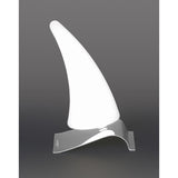 Mistral Table Lamp Left: Polished Chrome & Frosted Acrylic LED Elegance, 540lm, 3000K