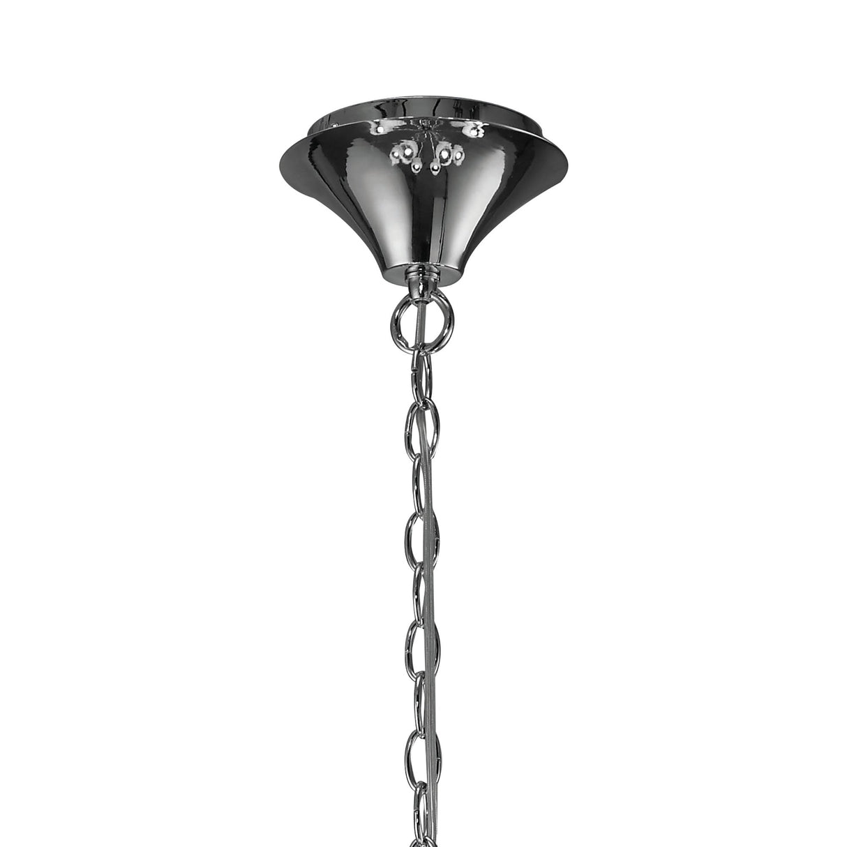 Luxe Illumination: Dual-Tier Crystal Chandelier in Polished Chrome and White Shades