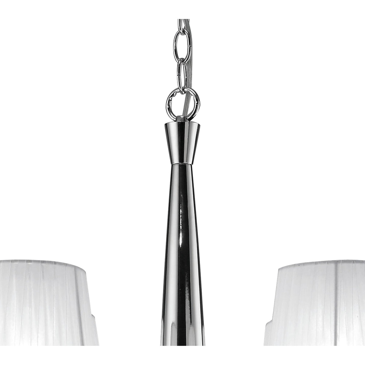 Luxe Illumination: Dual-Tier Crystal Chandelier in Polished Chrome and White Shades