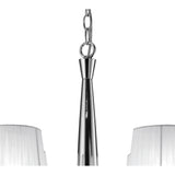 Luxe Illumination: Dual-Tier Crystal Chandelier in Polished Chrome and White Shades