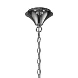 Elegant Two-Tier Pendant Light with Cream Shades and Crystal Accents in Polished Chrome