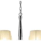 Elegant Two-Tier Pendant Light with Cream Shades and Crystal Accents in Polished Chrome