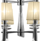 Elegant Two-Tier Pendant Light with Cream Shades and Crystal Accents in Polished Chrome