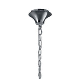 Tiffany Pendant Light: Polished Chrome with Soft Bronze Shades & Clear Crystal Cascade