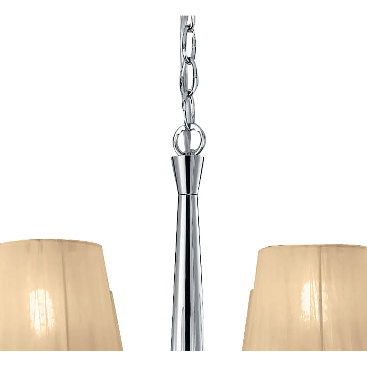 Tiffany Pendant Light: Polished Chrome with Soft Bronze Shades & Clear Crystal Cascade