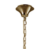 Tiffany Pendant Chandelier, French Gold & Cream Shades with Clear Crystal Elegance