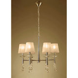 Tiffany Pendant Chandelier: French Gold Elegance with Soft Bronze Highlights and Crystal Brilliance