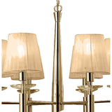 Tiffany Pendant Chandelier: French Gold Elegance with Soft Bronze Highlights and Crystal Brilliance